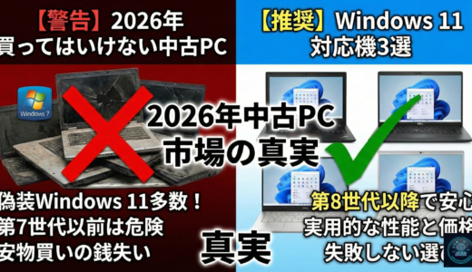 【2026】買ってはいけない中古PCとWin11対応の推奨3選